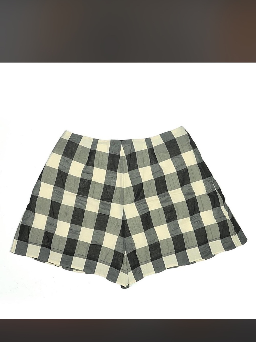 Anthropologie Tularosa Black & White Plaid Ruffle Shorts SzS - Picture 3 of 5
